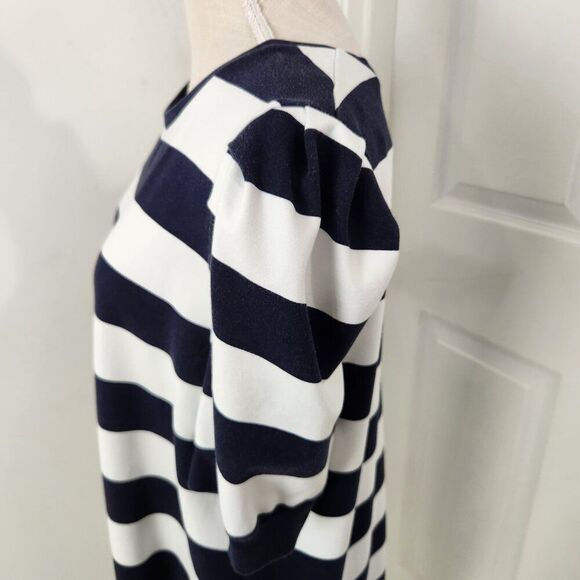 Lauren Ralph Lauren Dress Womens 1X Blue White Striped Coastal Vacation Resort - Picture 3 of 15